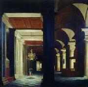 Daniel Ridgway Knight Interior of a church oil painting